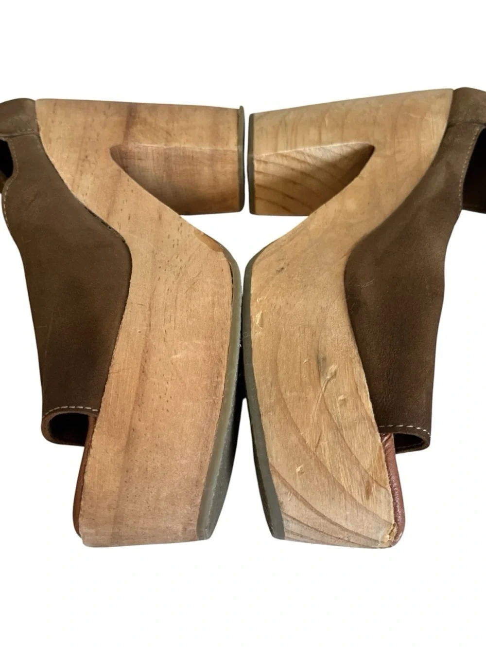 Free People Touch the Sky Platform Sandals Wooden Heel Boho Festival Size 40